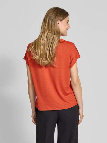 Jake*s Collection T-Shirt mit V-Ausschnitt Rostrot 5