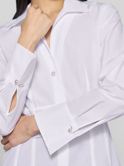 Marella Slim Fit Hemdbluse aus reiner Baumwolle Weiss 3