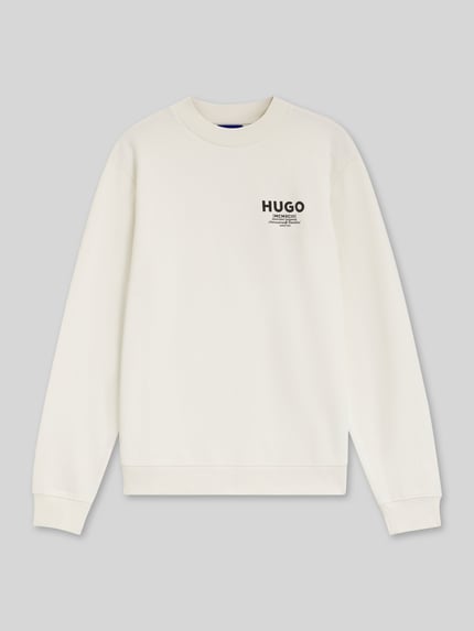 HUGO Blue Regular fit sweatshirt van puur katoen model 'Nespon' Offwhite - 2