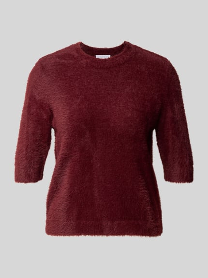 Jake*s Collection Pullover mit flauschiger Oberfläche Dunkelrot 2
