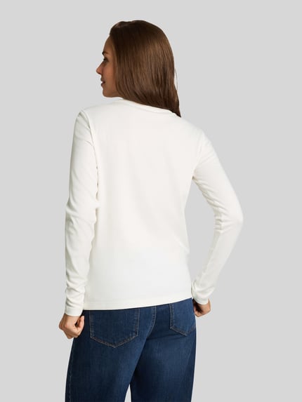 Tom Tailor Regular fit shirt met lange mouwen van puur katoen Wit - 5