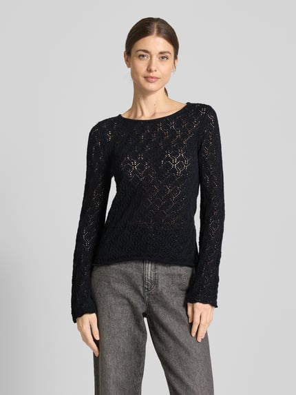 Selected Strickpullover mit Rundhalsausschnitt Modell 'NIVA' Black 4
