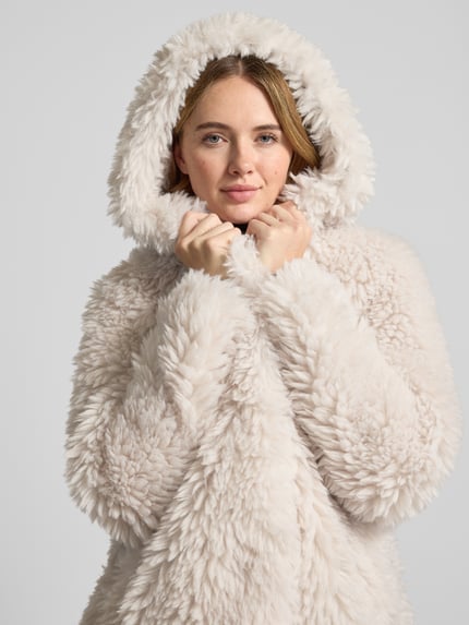 OAKWOOD Regular Fit Teddyjacke mit Kapuze Modell 'BOOMING' Offwhite 3