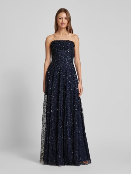 Lace & Beads Avondjurk met pailletten Donkerblauw - 4