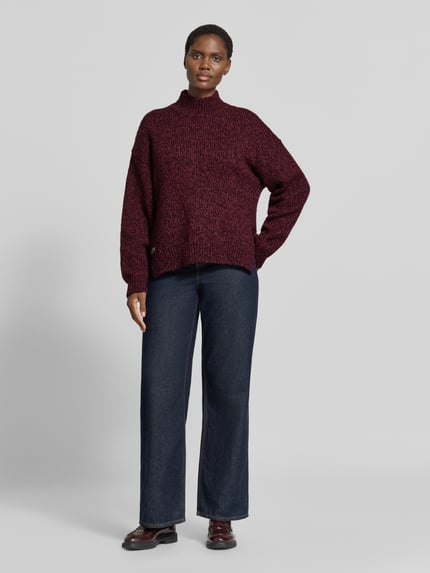 Lacoste oversized pullover van wolmix Bordeaux - 1