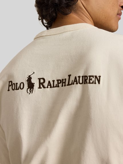 Polo Ralph Lauren męski t-shirt o kroju regular fit z czystej bawełny Beżowy 3