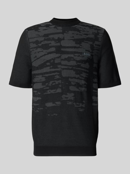 BOSS Green t-shirt o kroju regular fit z mieszanki wiskozy model 'KN_Globe TS' Czarny 2