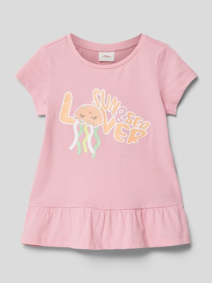 s.Oliver RED LABEL T-Shirt mit Statement-Print Rosa 1