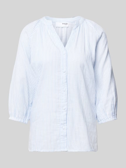 Selected Bluzka o kroju regular fit z dekoltem w serek model ‘ALBERTA’ Jasnoniebieski 2