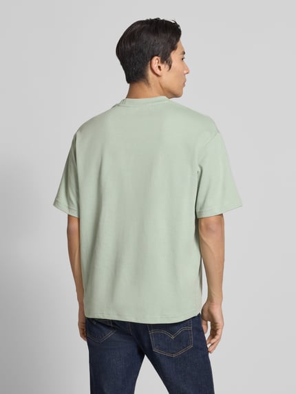 Selected Koszulka o kroju oversized z mieszanki bawełny Model 'LOOSEOSCAR' Miętowy 5