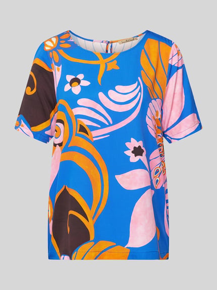 Smith and Soul Blouseshirt van viscose met bloemenmotief Blauw - 2