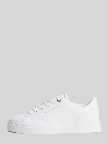 Tommy Hilfiger Sneaker aus echtem Leder mit Logo-Detail Weiss 2