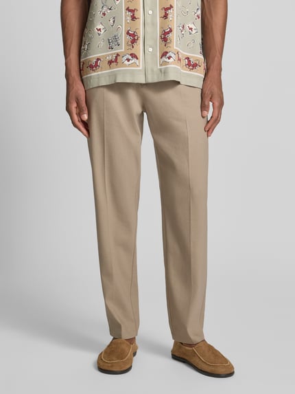 Marc O'Polo Relaxed Fit Stoffhose aus Leinen-Mix Modell 'BELSBO JOGGER' Beige 4