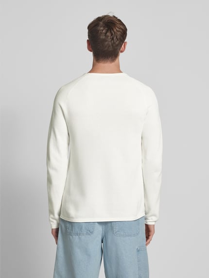 JACK & JONES Gebreide pullover met labelpatch, model 'HILL' Wit - 5