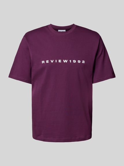 REVIEW T-Shirt mit Label-Print Pflaume 2