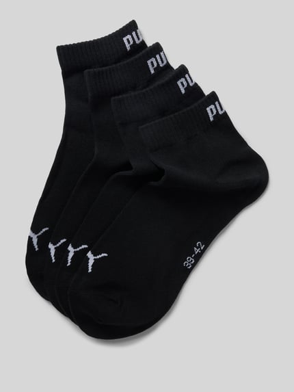 PUMA Skarpety do sneakersów z logo w zestaw 4 szt. Czarny 1