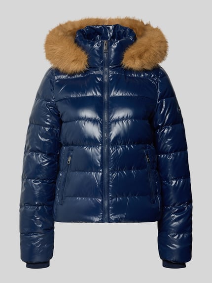 Tommy Hilfiger Regular Fit Puffer Jacket mit abnehmbarer Fellkapuze Dunkelblau 1
