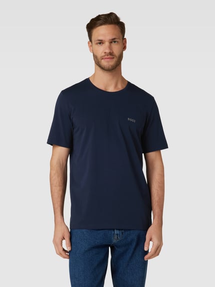 BOSS T-Shirt mit Label-Stitching Dunkelblau 4