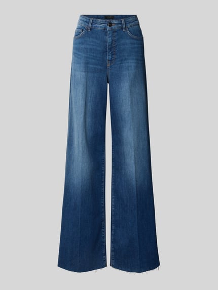 Marc Cain Wide fit jeans van katoenmix in 5pocketmodel Marineblauw - 2