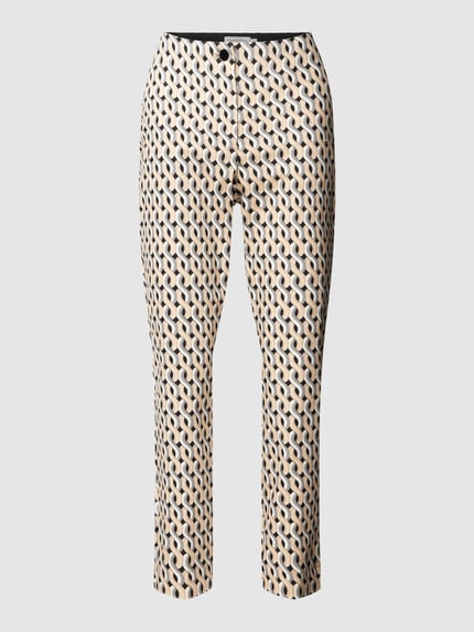 Christian Berg Woman Slim Fit Stoffhose mit Allover-Print Black 2
