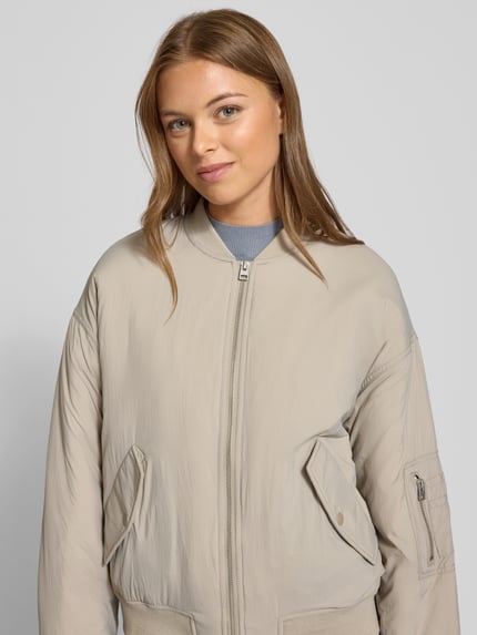 Jake*s Casual jack met opstaande kraag Roodbruin - 3