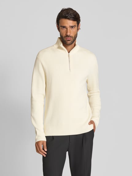 Lindbergh Strickpullover mit Troyer-Kragen Offwhite 4