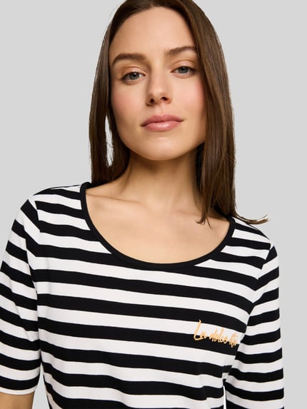 Tom Tailor Regular Fit T-Shirt aus Baumwoll-Mix mit Stickerei Black 3