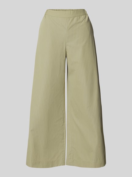 MM by Max Mara Wide leg broek met elastische band, model 'ARLEY' Kaki - 2