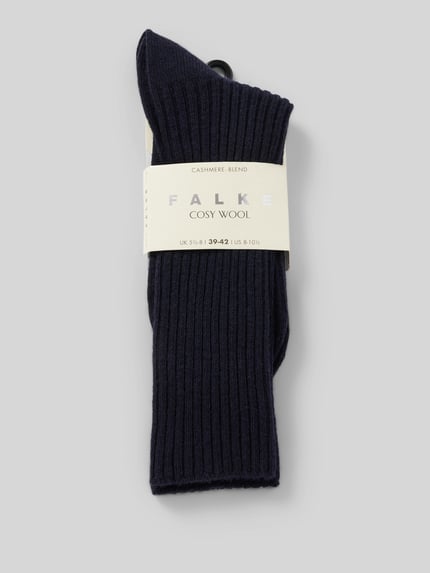 FALKE Sokken van wolmix met kasjmieraandeel Model 'COSY' Donkerblauw - 3