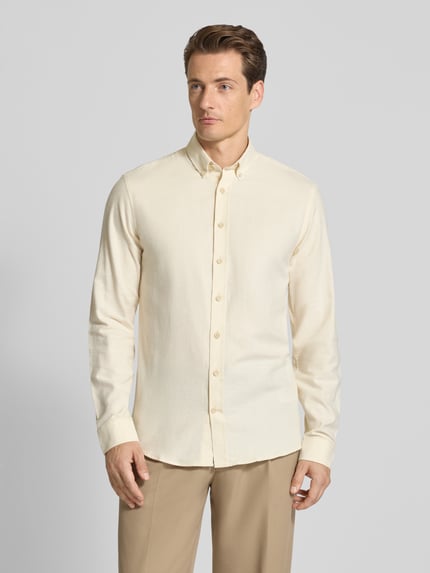 Lindbergh Freizeithemd mit Button-Down-Kragen Sand 4