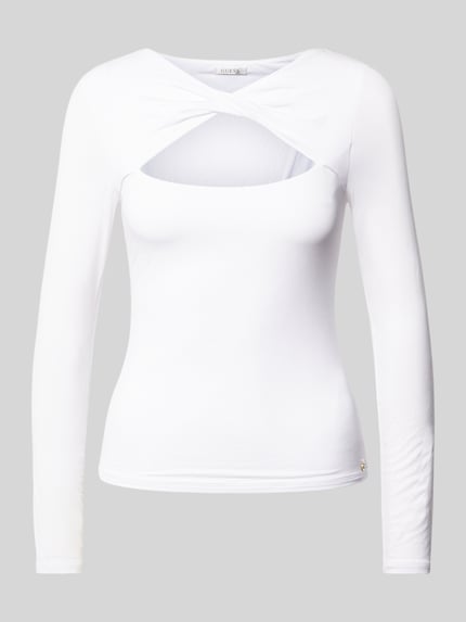 GUESS Longsleeve mit Cut Out Modell 'MENA' Weiss 1