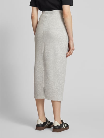 VILA Midirok met elastische band, model 'SANDY' Lichtgrijs - 5