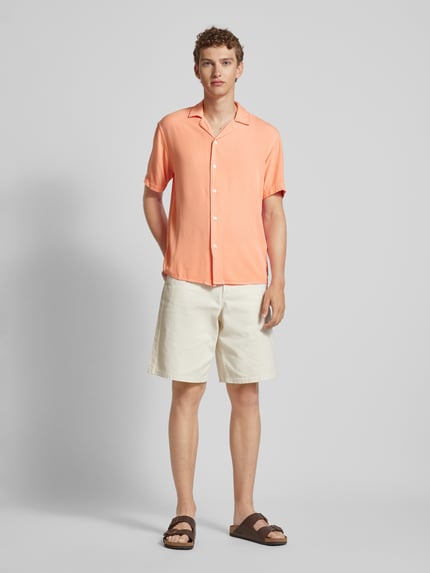 Tom Tailor Denim Relaxed Fit Freizeithemd mit Reverskragen Apricot 1