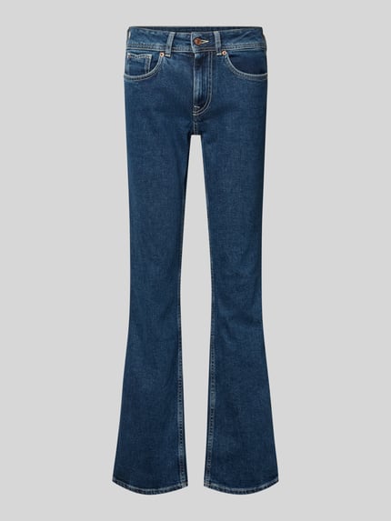 Produktfoto, Bootcut Jeans aus Baumwoll-Mix Modell 'PIPER' van Pepe Jeans, blauw, denim textuur, vijf zakken, unilook, labeldetails