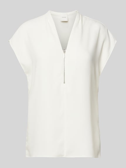 Calvin Klein Womenswear Regular fit blouseshirt met V-hals, model 'GEORGETTE' Wit - 2