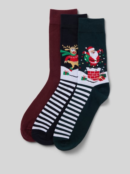 JACK & JONES Socken im 3er-Pack Modell 'SNOWY XMAS' Bottle 1