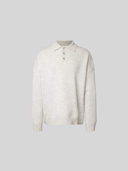 Nanushka Sweter z kołnierzykiem polo Jasnoszary 2