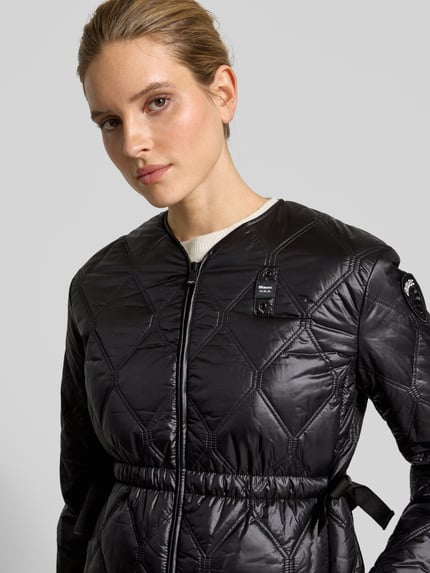 Blauer USA Steppjacke mit Label-Badge Modell 'TAFT' Black 3