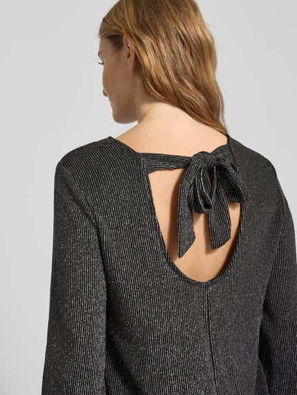 ONLY Regular Fit Langarmshirt mit auffälligem Metallic Allover-Muster Modell 'CAROL' Silber 3
