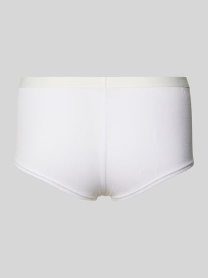 Produktfoto, Pants mit elastischem Logo-Bund von Jake*s Casual z mieszanki mikromodalu z dodatkiem streczu, dopasowany krój, drobne prążkowanie, elastyczny pasek z logo, miękki materiał, podlegający zrównoważonej produkcji, białe odcienie