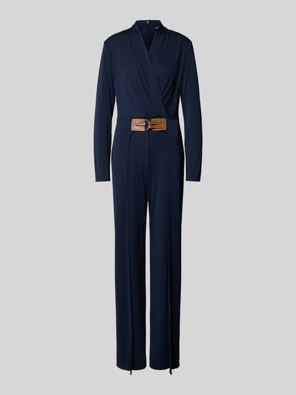 Lauren Ralph Lauren Jumpsuit met V-hals, model 'FILRAY' Marineblauw - 2