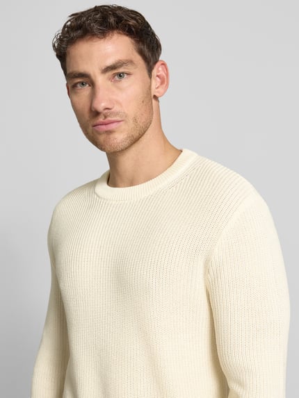 Tom Tailor Denim Relaxed Fit Strickpullover aus Baumwoll-Mix Offwhite 3