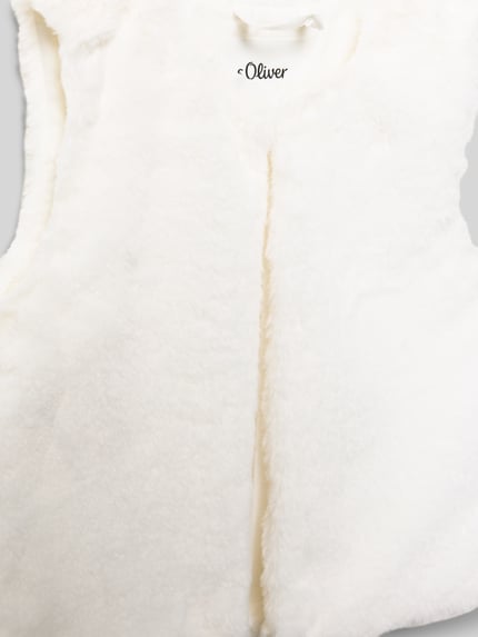 s.Oliver RED LABEL Regular Fit Kunstfellweste mit Hakenverschluss Offwhite 2