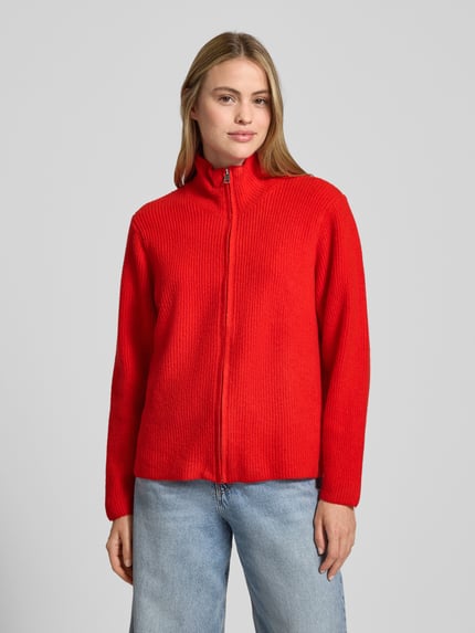 ICHI Regular fit gebreid jack met opstaande kraag, model 'IHDUCIE' Rood - 4