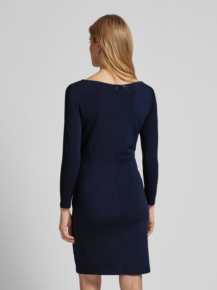 Vera Mont Knielange cocktailjurk met draperingen Donkerblauw - 5