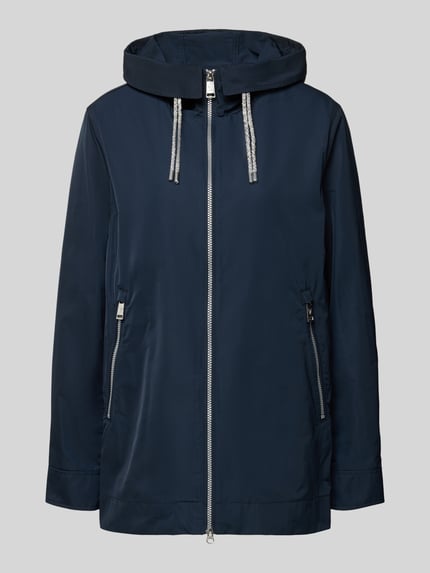 Produktfoto, Jacke mit Zweiwege-Reißverschluss von Fuchs Schmitt in Dunkelblau mit Reißverschlusstaschen, glatte Textur, Regular Fit
