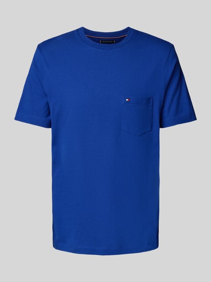 Tommy Hilfiger T-shirt o kroju regular fit z czystej bawełny Królewski niebieski 2