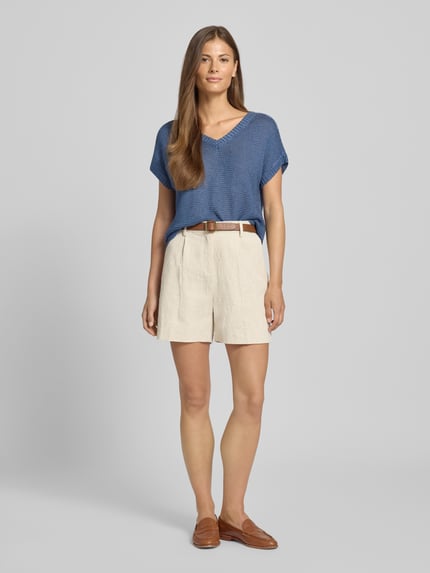 Lauren Ralph Lauren Sweter o kroju relaxed fit z mieszanki lnu i wiskozy model „Emari” Jasnoniebieski 1
