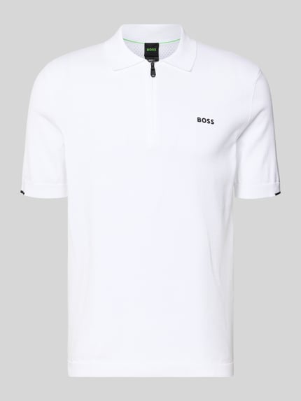 BOSS Green Regular Fit Poloshirt aus reiner Baumwolle Modell 'KN_EVER-X' Weiss 2