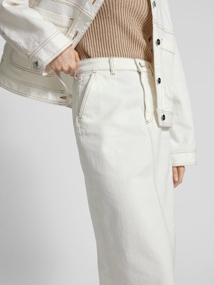 IVY OAK Jeansrok met riemlussen, model 'STEFANIE' Offwhite - 3